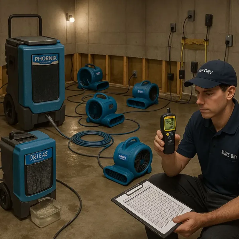 Structural Drying and Dehumidification process in Acworth, GA